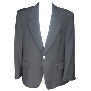 Eaton SZ 44R Black Men's 100% Wool 2 Button Sport Jacket Blazer